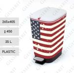 Culoare: - Cos deseuri din plastic cu pedala Material: Plastic Dimensiuni: 265mm x 405mm 450mm