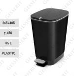 Culoare: Negru Cos deseuri din plastic cu pedala Material: Plastic Dimensiuni: 265mm x 405mm 450mm