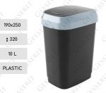 Culoare: Negru Cos de gunoi din plastic cu capac batant Material: Plastic Dimensiuni: 190mm x 250mm 320mm