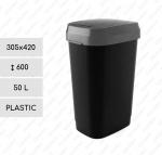Culoare: Negru Cos de gunoi din plastic cu capac batant Material: Plastic Dimensiuni: 305mm x 420mm 600mm