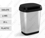 Culoare: Culoare metalică Cos de gunoi din plastic cu capac batant Material: Plastic Dimensiuni: 260mm x 375mm 485mm