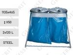Înălțime: 950 mm Cos de gunoi cu suport Lățime: 1135 Diametru: 2x 462