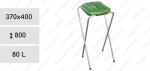 Material: Oțel + Plastic Cos de gunoi cu suport Culoare: Verde Capacitate: ~ 100L