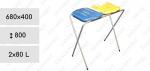 Material: Oțel + Plastic Cos de gunoi cu suport Culoare: Albastru Galben Capacitate: ~ 100L