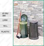 Culoare: Gri, Plastic Cos de gunoi cu suport Dimensiuni: 380 mm x 510 x  850