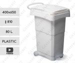 Dimensiuni: 400 mm x 650 x  810 Cos deseuri din plastic cu pedala Material: Plastic Culoare: Alb, ,