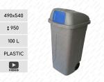 Culoare: Albastru Containere pentru colectare selectiva Dimensiuni: 490 mm x 540 x  950 Material: Plastic, , Cu capac batant