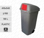 Culoare: Roșu Containere pentru colectare selectiva Dimensiuni: 490 mm x 540 x  950 Material: Plastic, , Cu capac batant